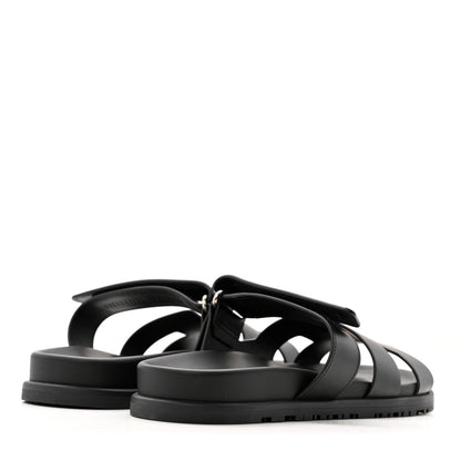 Hermes Calfskin Womens Chypre Sandals 38 Black 5 of 11