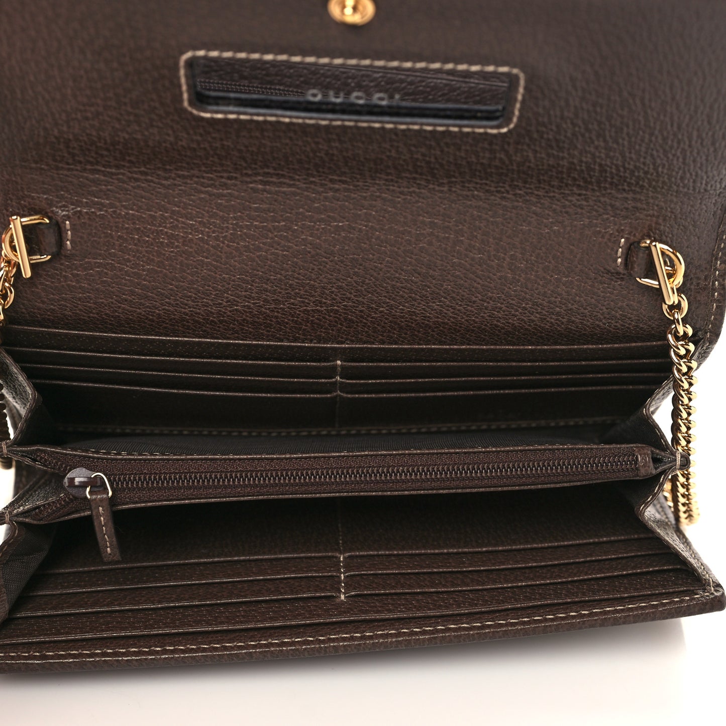 GG Supreme Monogram Web Ophidia Wallet On Chain Brown