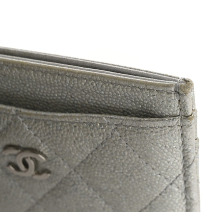 Chanel Glittered Metallic Caviar Quilted Card Holder Silver 10 of 14