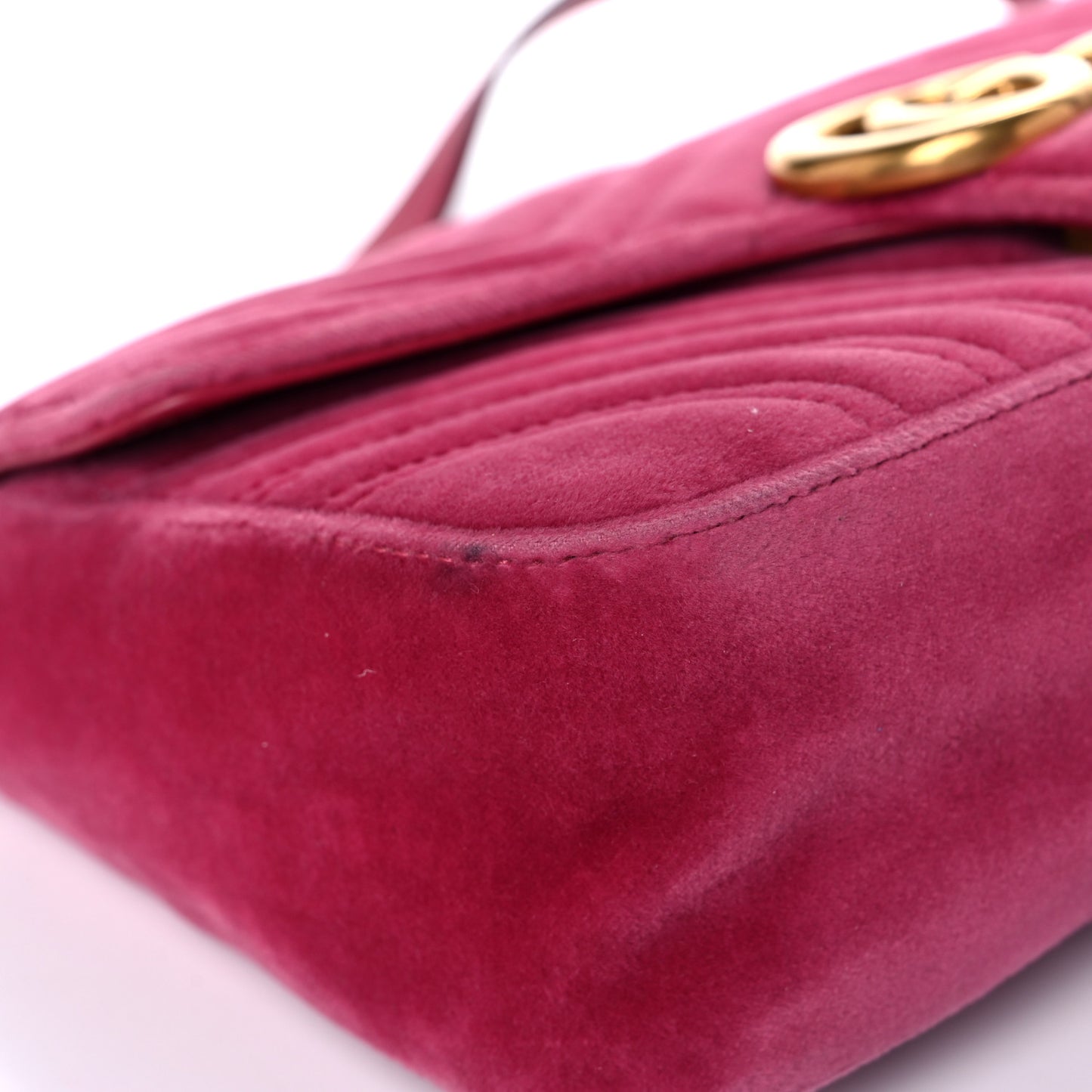 Velvet Matelasse Small GG Marmont Shoulder Bag Light Raspberry Rose