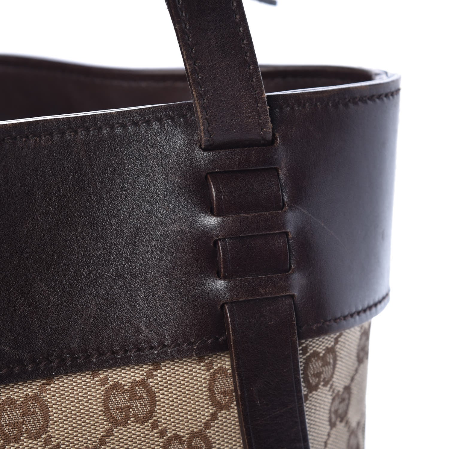 Gucci Monogram Calfskin Tote Dark Brown 9 of 19