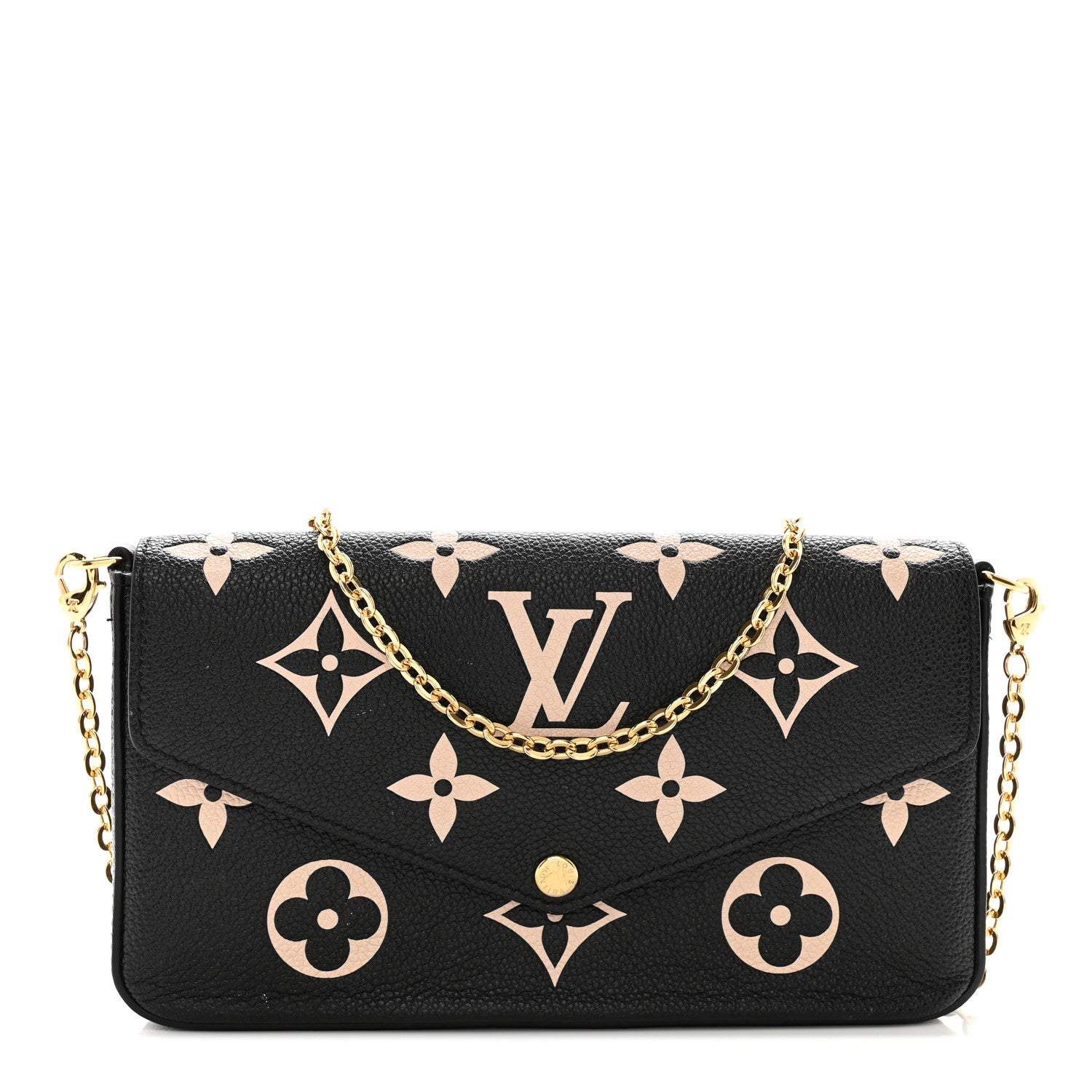 Louis Vuitton LOUIS VUITTON Empreinte Monogram Giant Felicie Pochette Black Beige 1 of 14