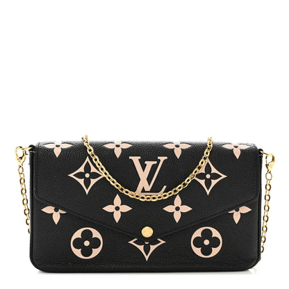 Louis Vuitton LOUIS VUITTON Empreinte Monogram Giant Felicie Pochette Black Beige 1 of 14