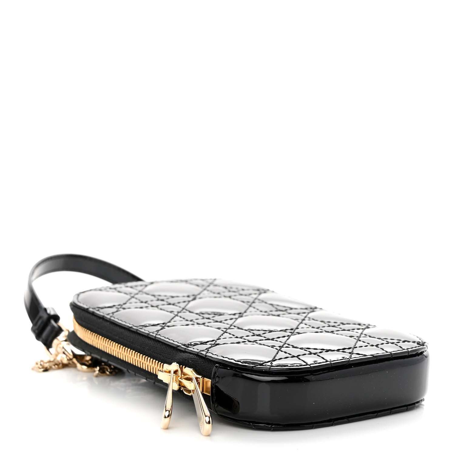 Christian Dior Patent Cannage Lady Dior Phone Holder Black 4 of 10