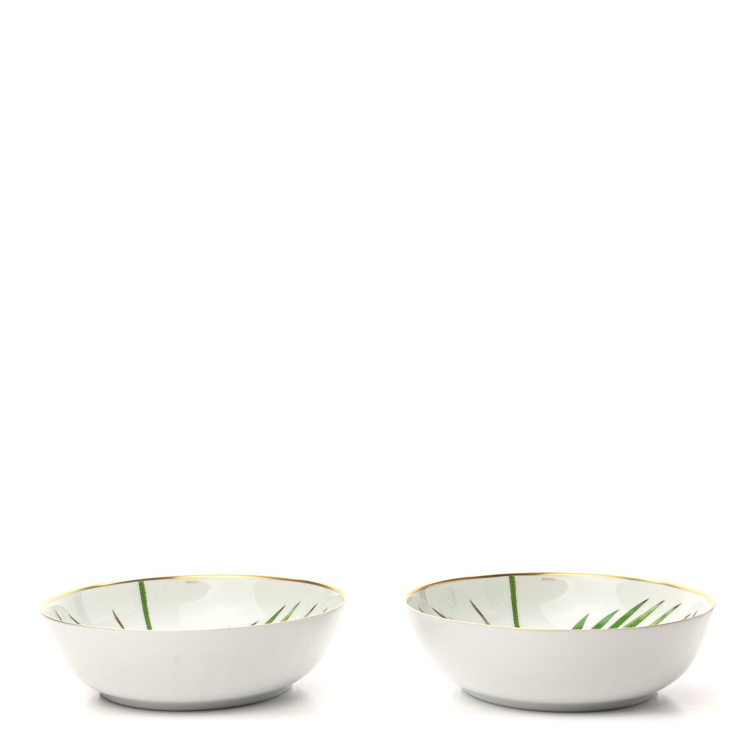 Hermes Porcelain Passifolia Cereal Bowl Set of 2 1 of 9