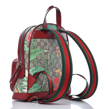 Gucci GG Supreme Monogram Tian Web Small Day Backpack Beige Multicolor Red 3 of 17
