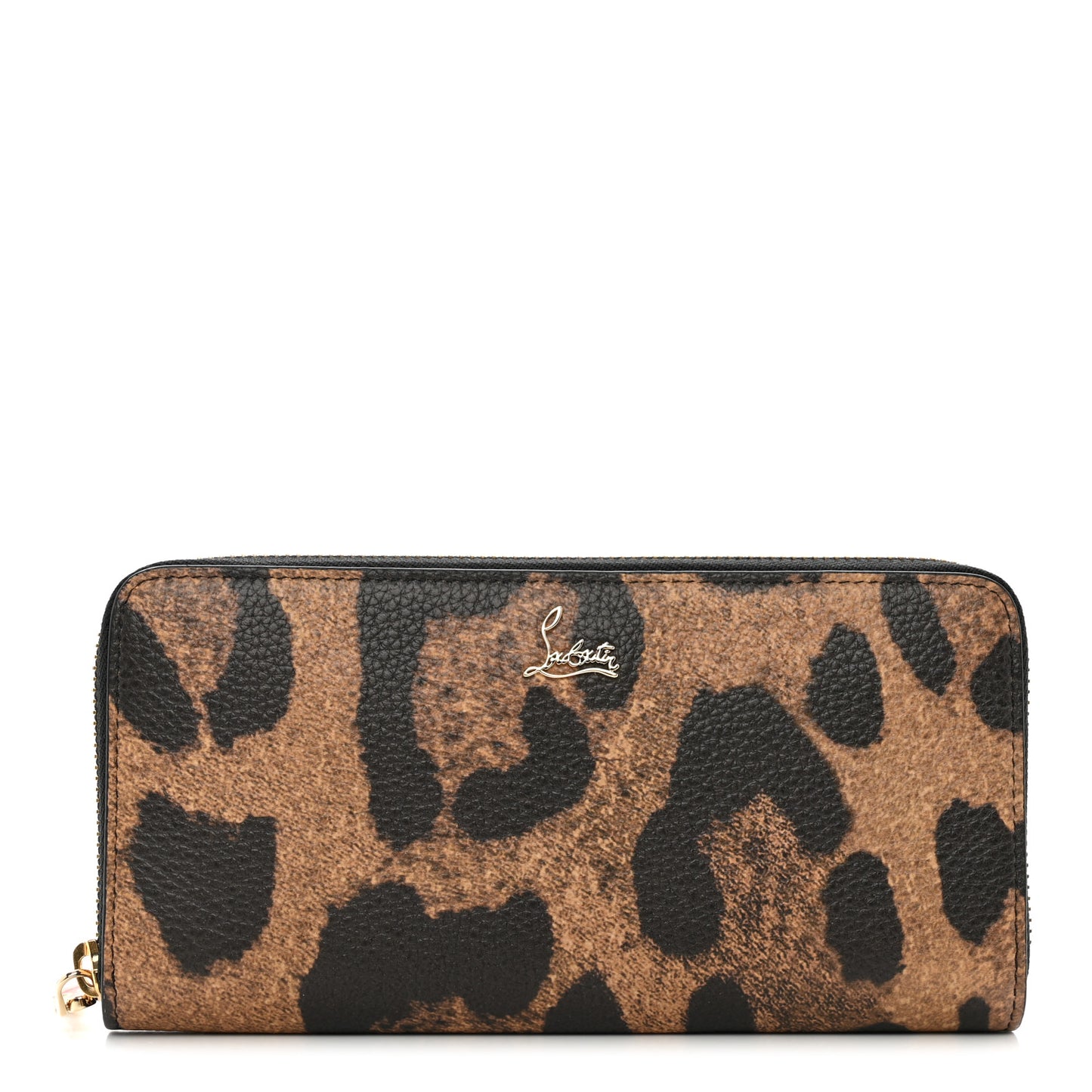 Calfskin Empire Leopard Panettone Zip Around Wallet Brown