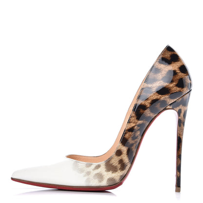 Christian Louboutin Patent Degrade Leopard So Kate 120 Pumps 38 White Leopard 1 of 11