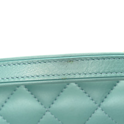 Chanel Calfskin Quilted Top Handle Flap Light Blue 13 of 14