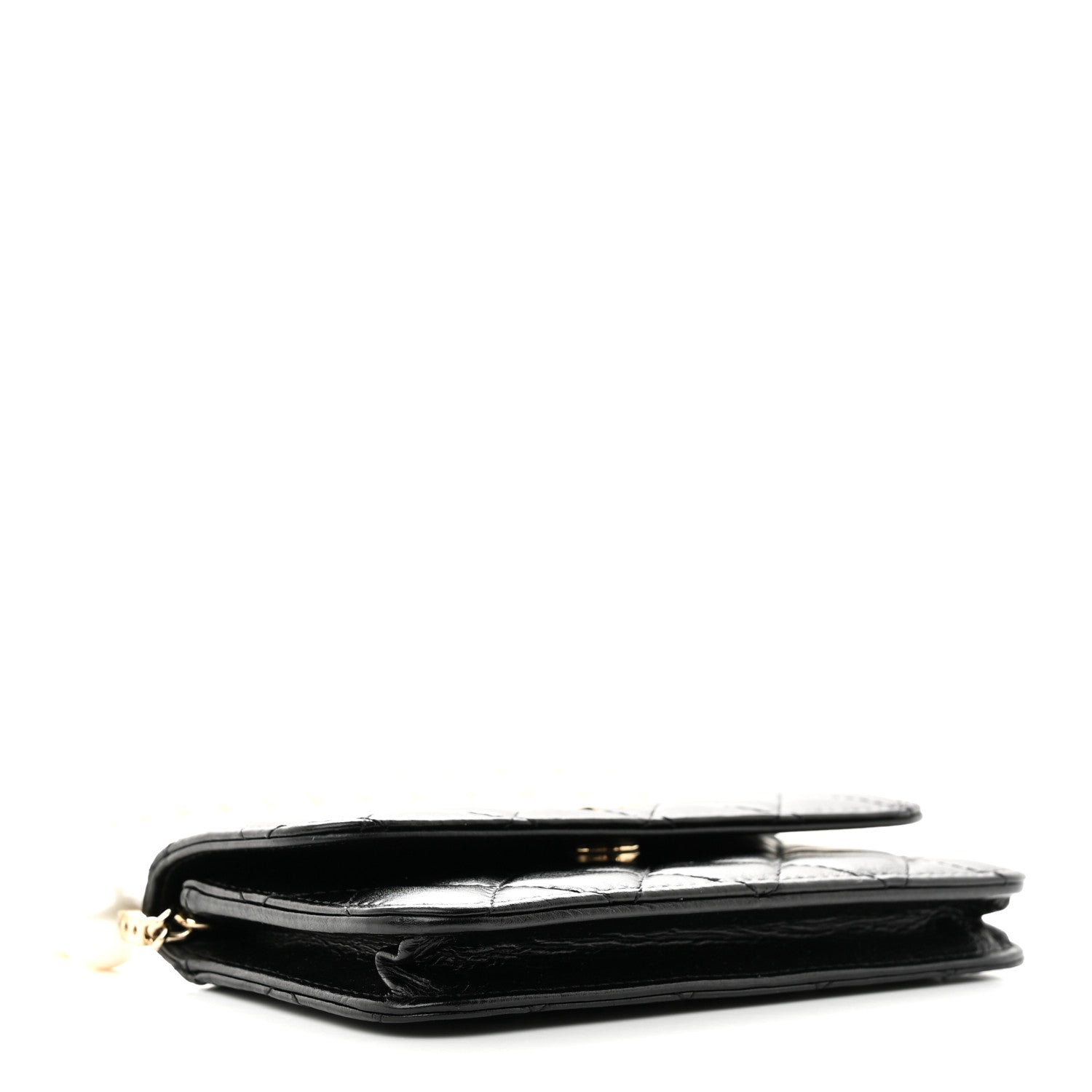 Chanel Calfskin Quilted Maxi Pearls Clutch With Chain Black 4 of 15