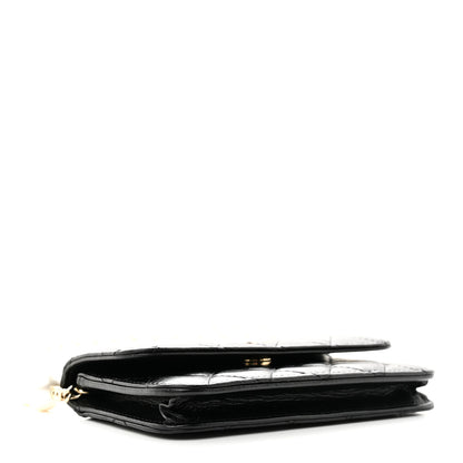 Chanel Calfskin Quilted Maxi Pearls Clutch With Chain Black 4 of 15