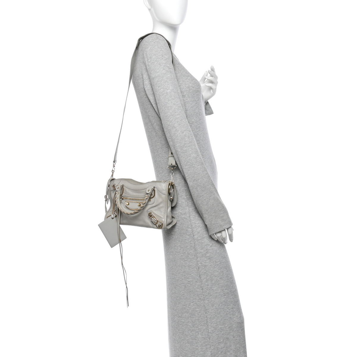 Balenciaga Chevre Gold Metallic Edge Hardware Mini City Gris Clair Gris Perle 2 of 11