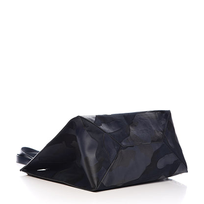 Valentino Garavani Nappa Canvas Camo Medium Rockstud Soft Tote Navy Blue 4 of 12