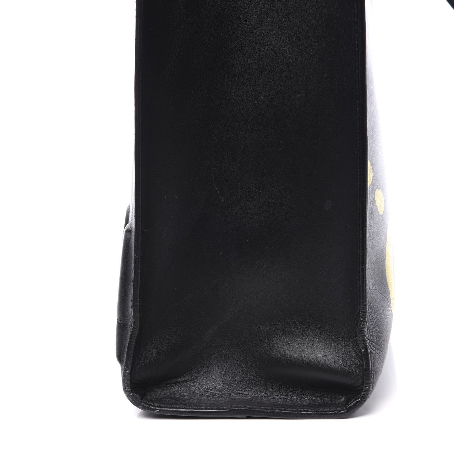 Calfskin GucciGhost Real Medium XL Tote Black Yellow