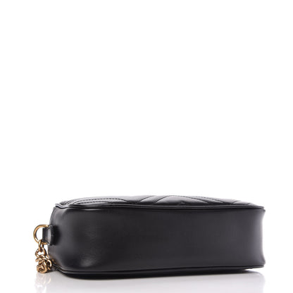 Gucci Calfskin Matelasse Small GG Marmont Chain Shoulder Bag Black 4 of 10