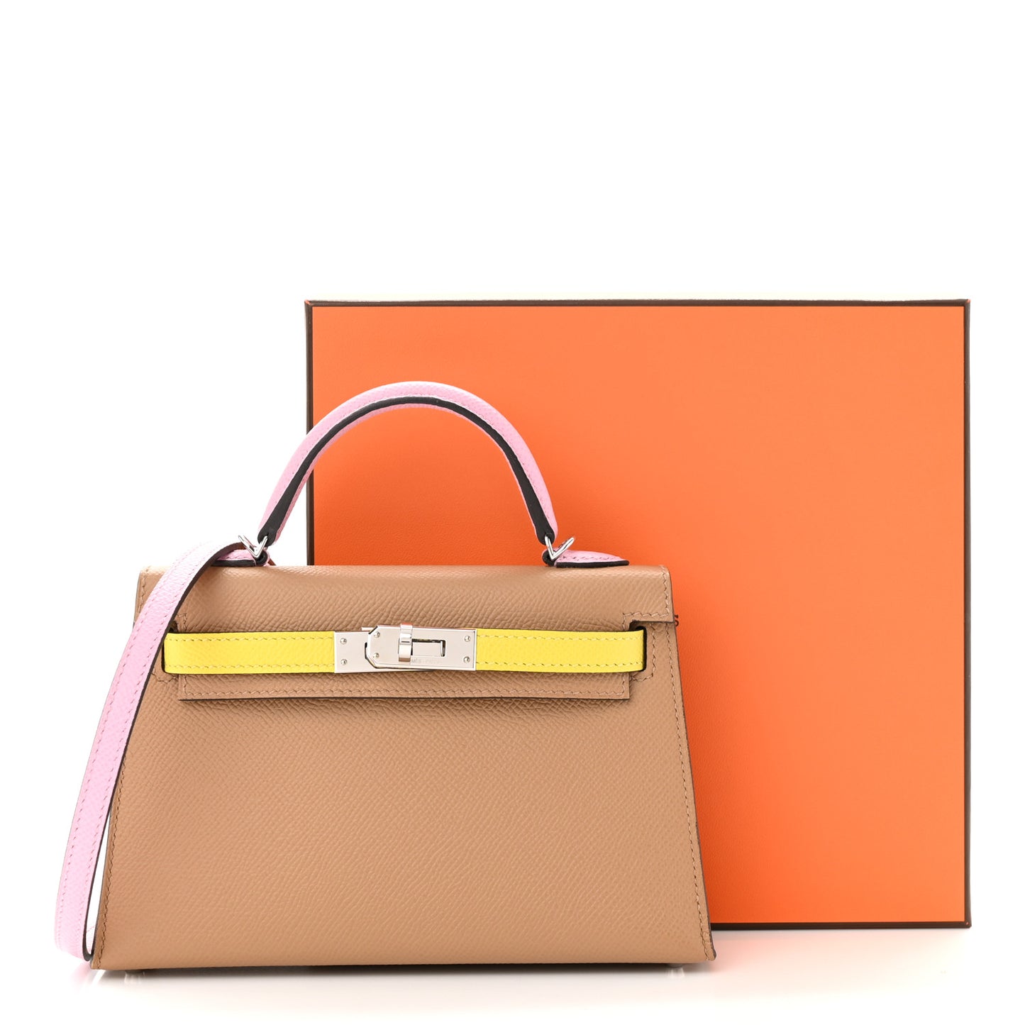 Epsom Mini Kelly Sellier 20 Chai Mauve Sylvestre Lime
