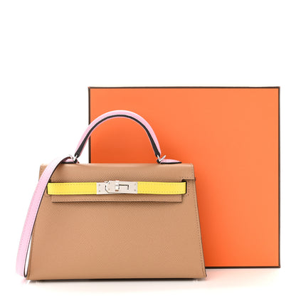 Hermes Epsom Mini Kelly Sellier 20 Chai Mauve Sylvestre Lime 12 of 12
