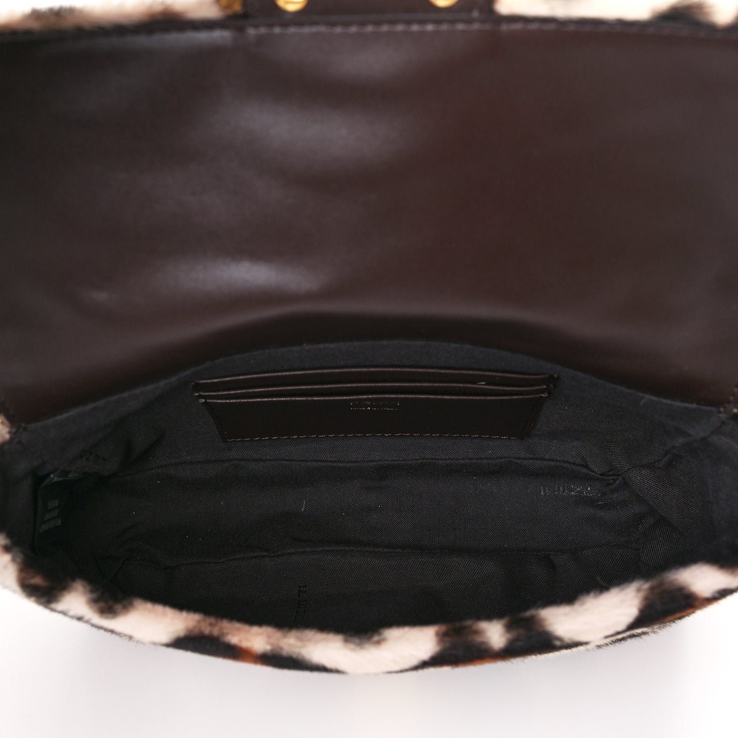 Calf Hair Leopard Print Mini Baguette Pink Brown
