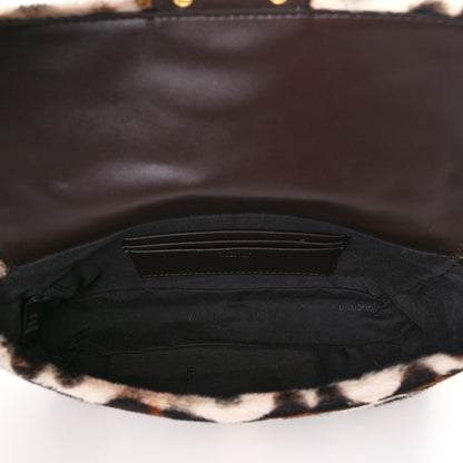 Fendi Calf Hair Leopard Print Mini Baguette Pink Brown 5 of 9