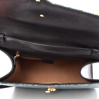 Gucci Iridescent Brocade Medium Sylvie Top Handle Bag Blue 5 of 11
