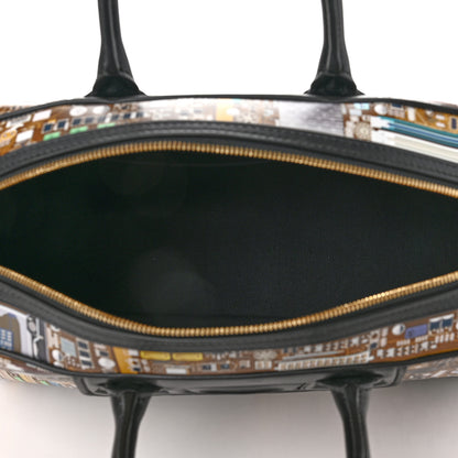 Louis Vuitton Calfskin Printed Motherboard Week-End Bag Multicolor 4 of 5