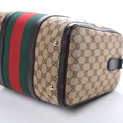 Gucci Monogram Vintage Web Medium Boston Dark Brown 9 of 13