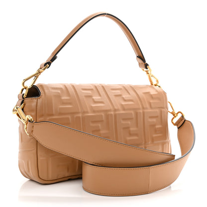 Fendi Nappa FF 1974 Embossed Baguette Miele Scuro 3 of 8