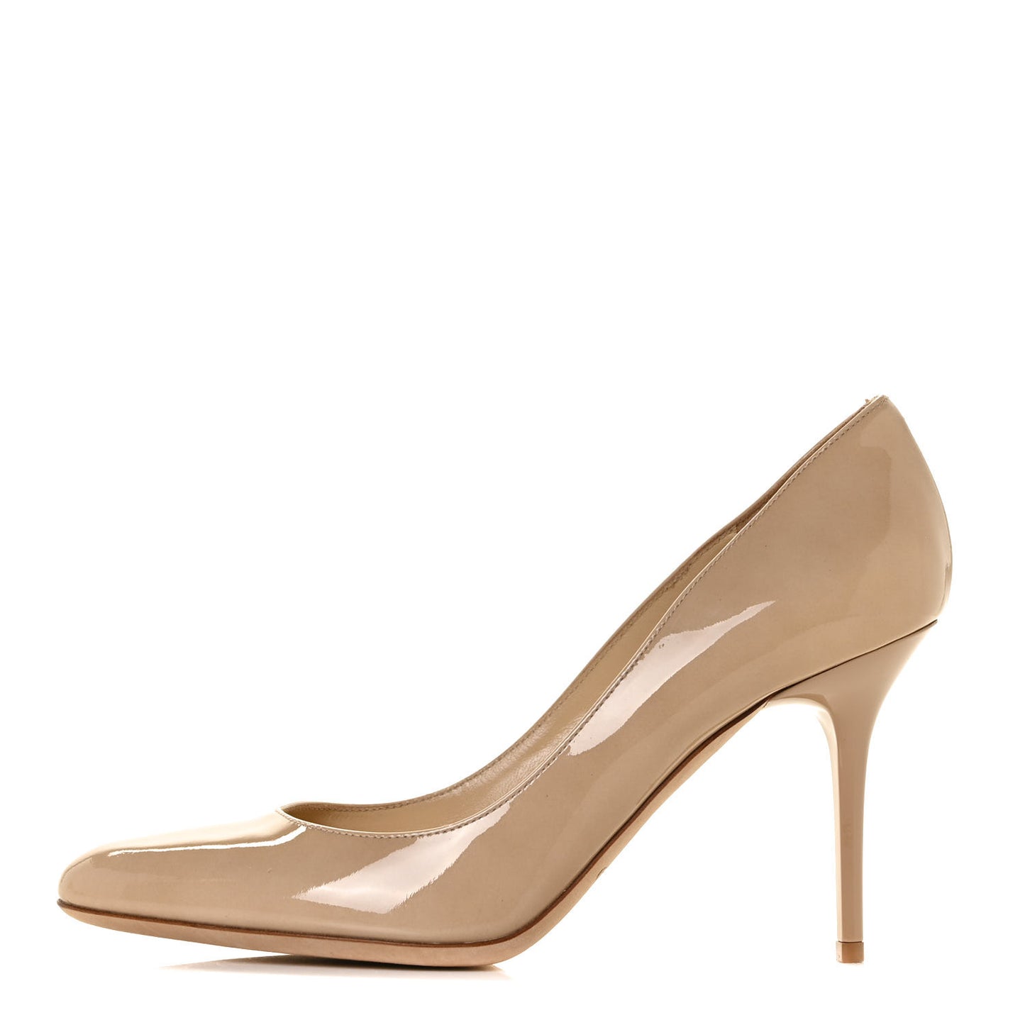 Patent Gilbert Round Toe Pumps 37 Nude