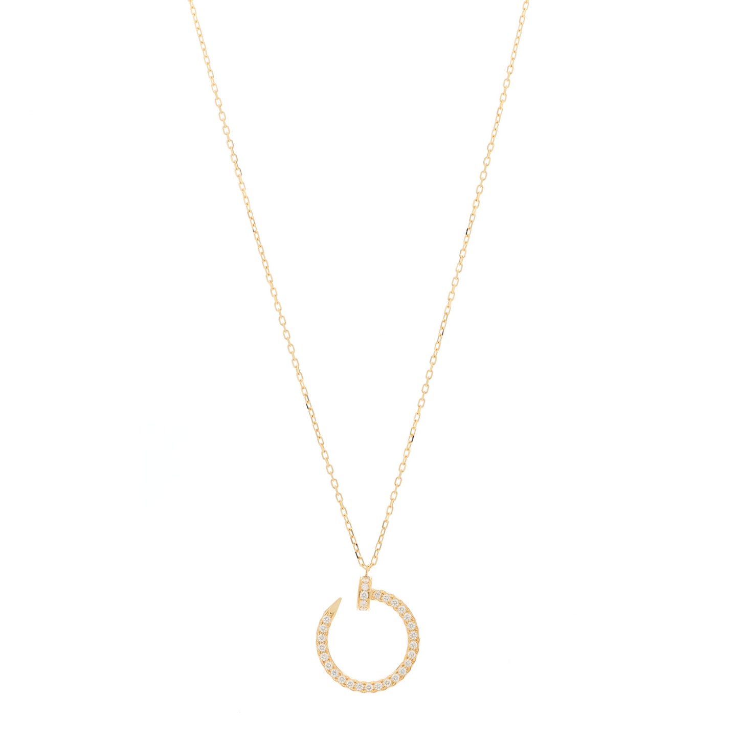 18K Yellow Gold Diamond Juste Un Clou Paved Pendant Necklace