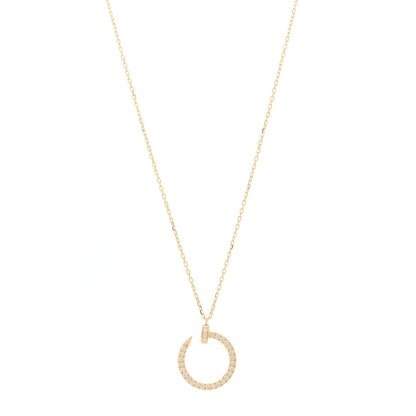 Cartier 18K Yellow Gold Diamond Juste Un Clou Paved Pendant Necklace 1 of 6