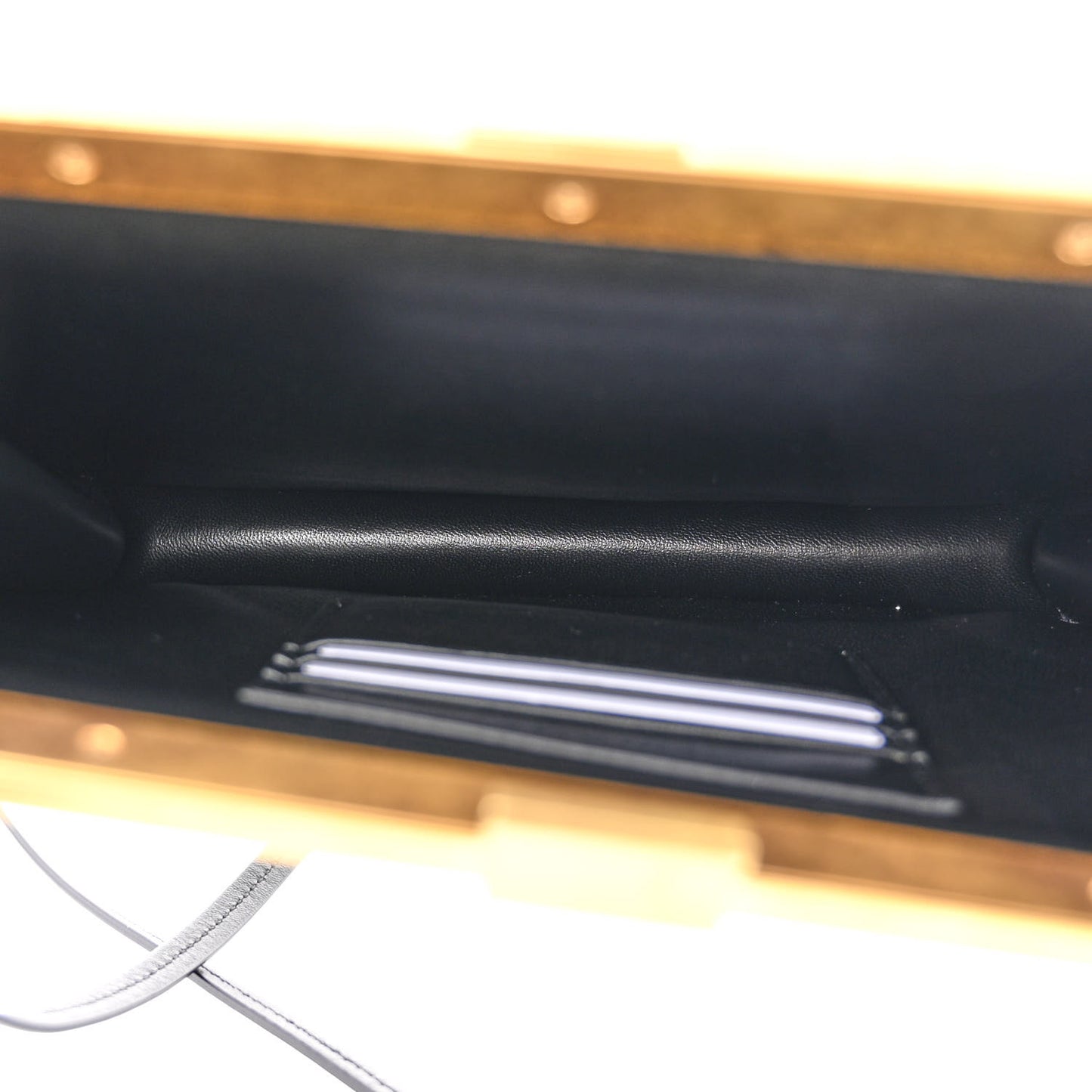 Smooth Calfskin Mini Clasp Bag Black