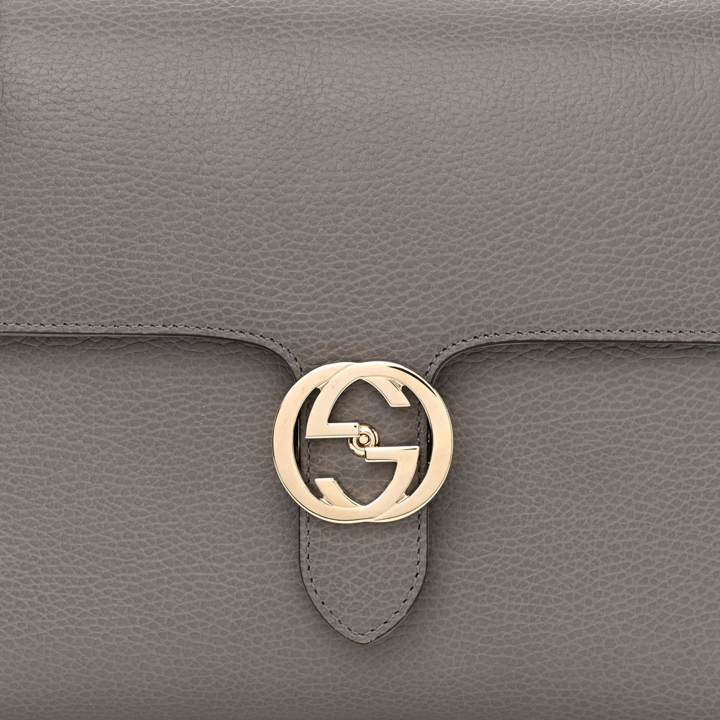 Dollar Calfskin Medium Interlocking G Top Handle Shoulder Bag Loess