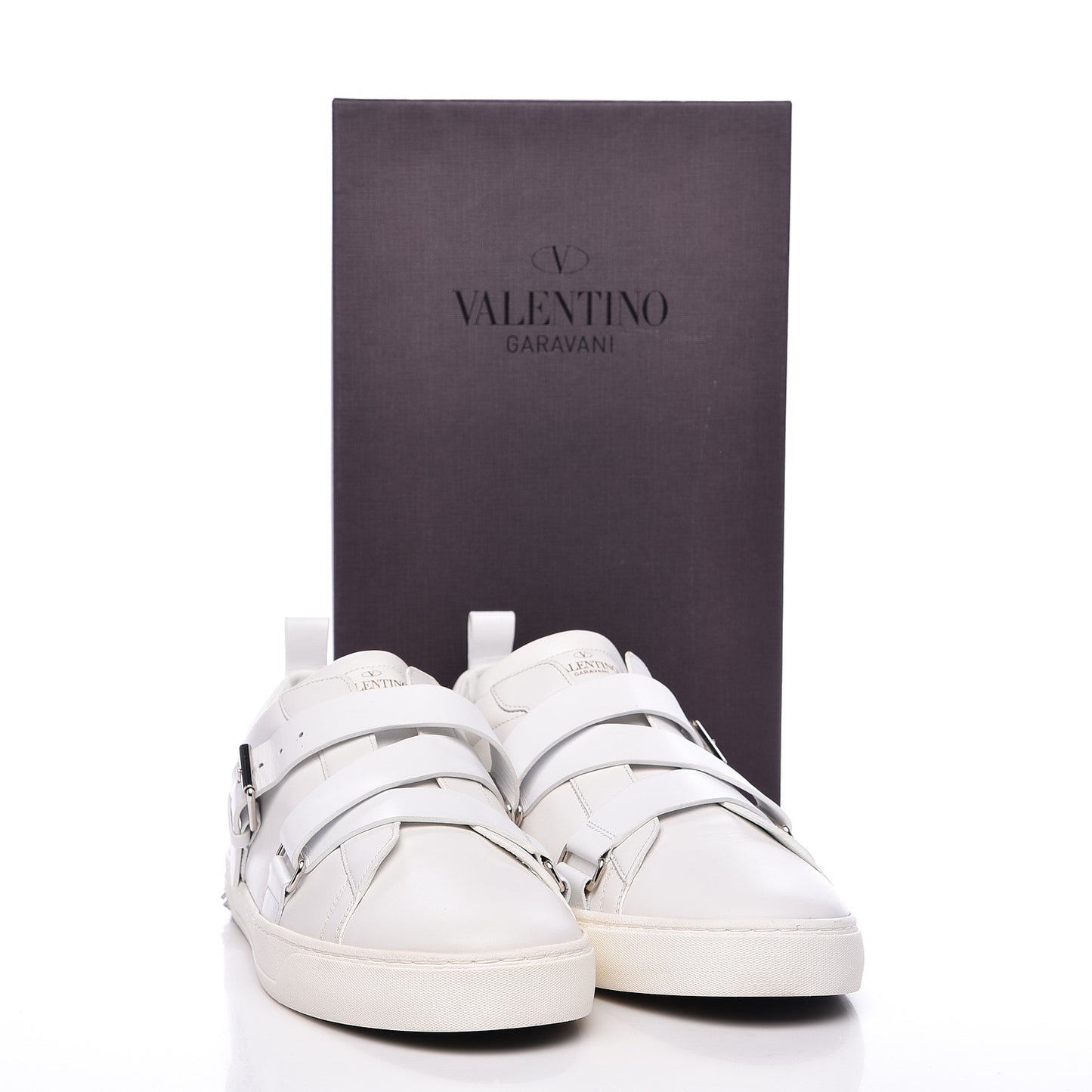 Calfskin Mens V Punk Low Top Sneakers 47 White