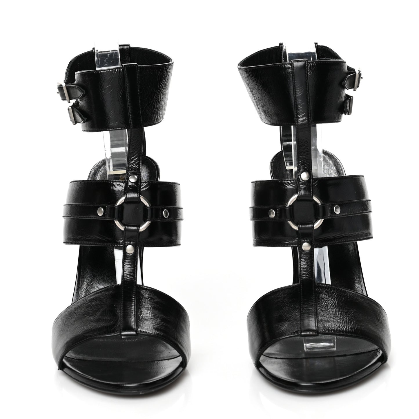 Shiny Calfskin Fetish Sandal 40 Black