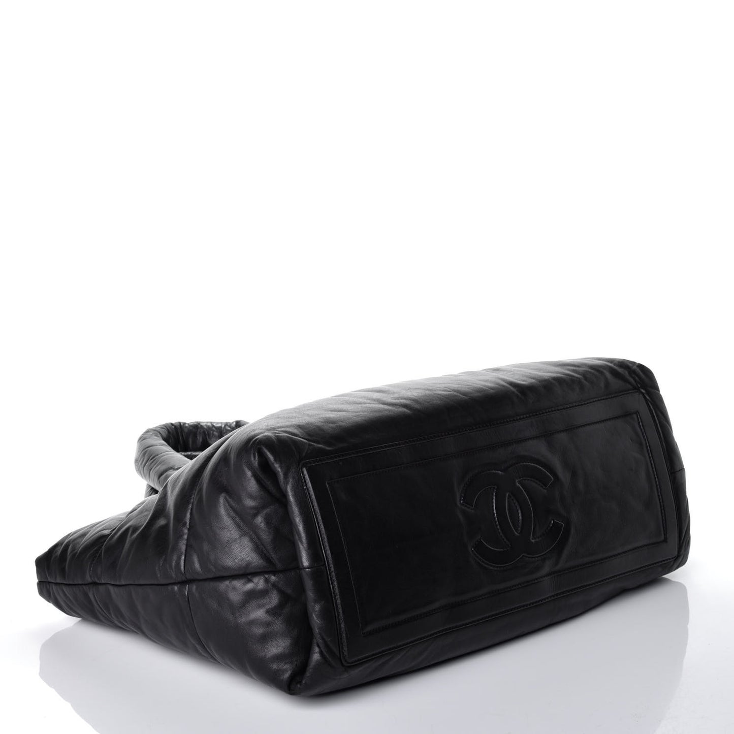 Lambskin Quilted Large Coco Cocoon Reversible Tote Black