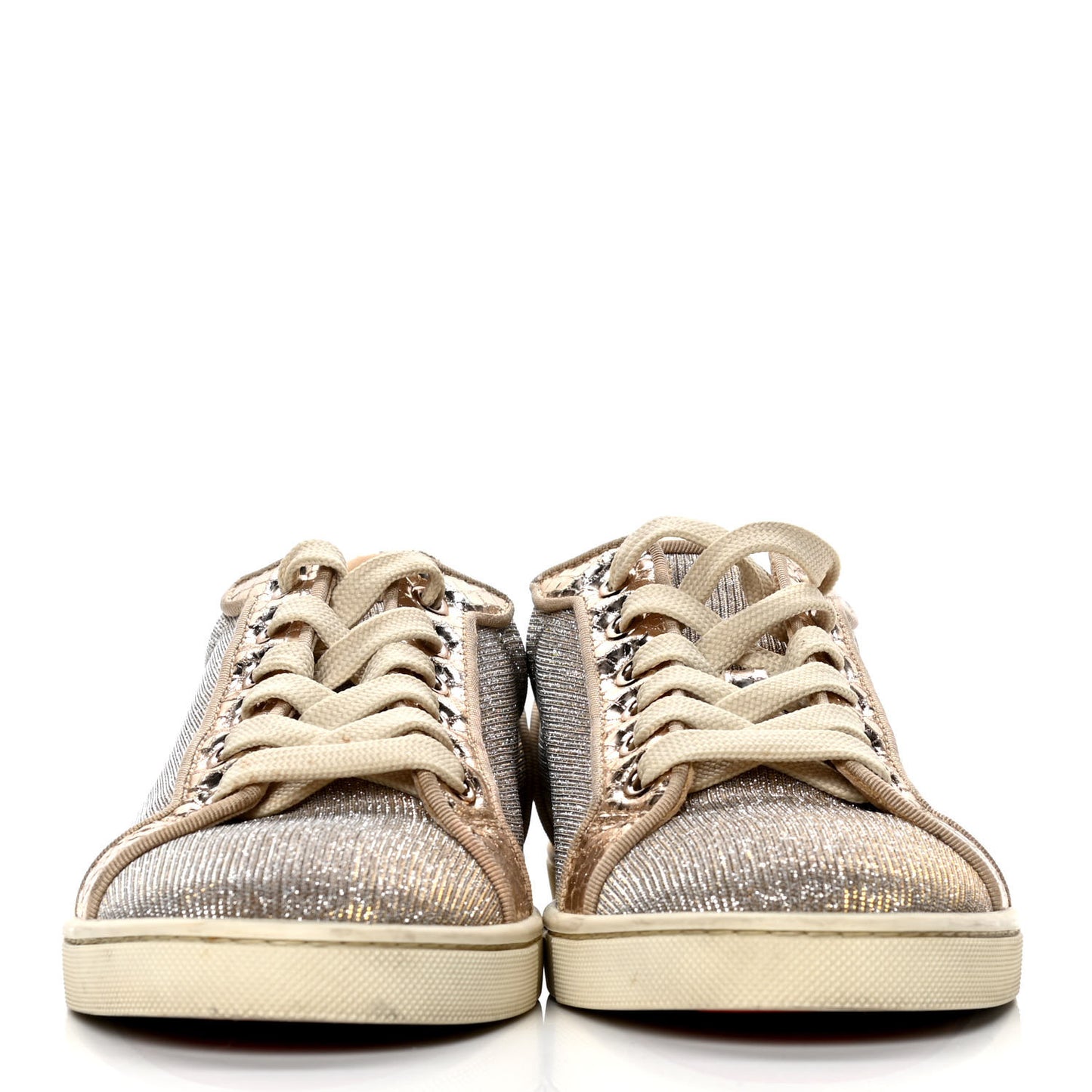 Seava Glitter Lame Flat Sneakers 39.5 Light Gold