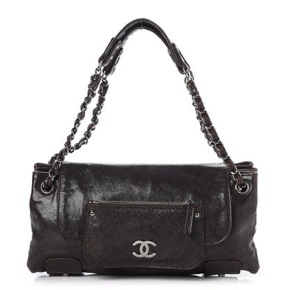 Chanel Glazed Caviar Pocket In The City Tote Brown 1 of 7