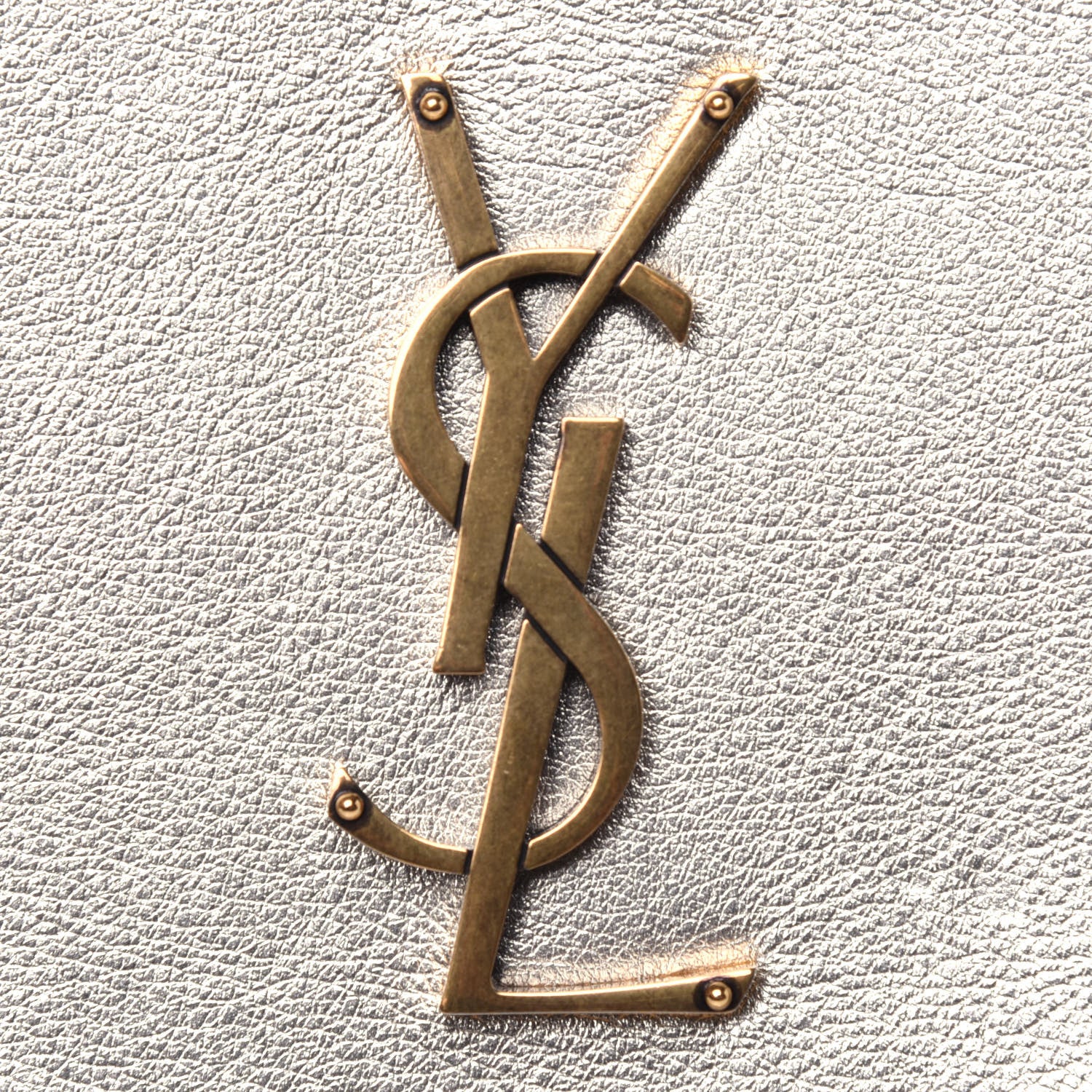 Saint Laurent Metallic Calfskin Heart Monogram Crossbody Pale Gold 11 of 15