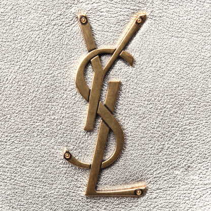 Saint Laurent Metallic Calfskin Heart Monogram Crossbody Pale Gold 11 of 15