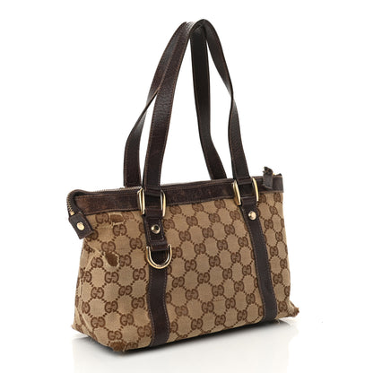 Gucci Monogram Small Abbey Tote Dark Brown 3 of 16