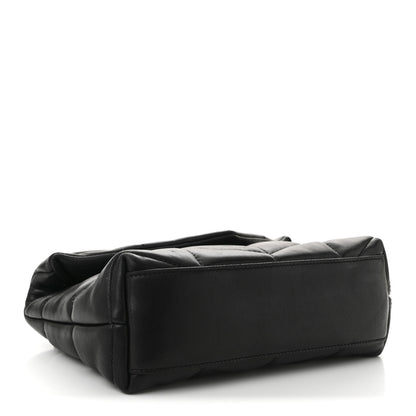 Saint Laurent Lambskin Quilted Toy Loulou Puffer Monogram Monochrome Chain Satchel Black 4 of 12