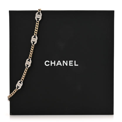 Chanel Crystal Chain CC Link Choker Gold Silver 5 of 5
