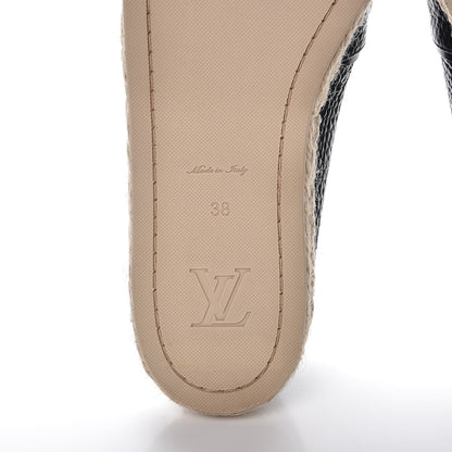 Louis Vuitton Calfskin Tropical Bloom Espadrille Flat 38 Black 6 of 8