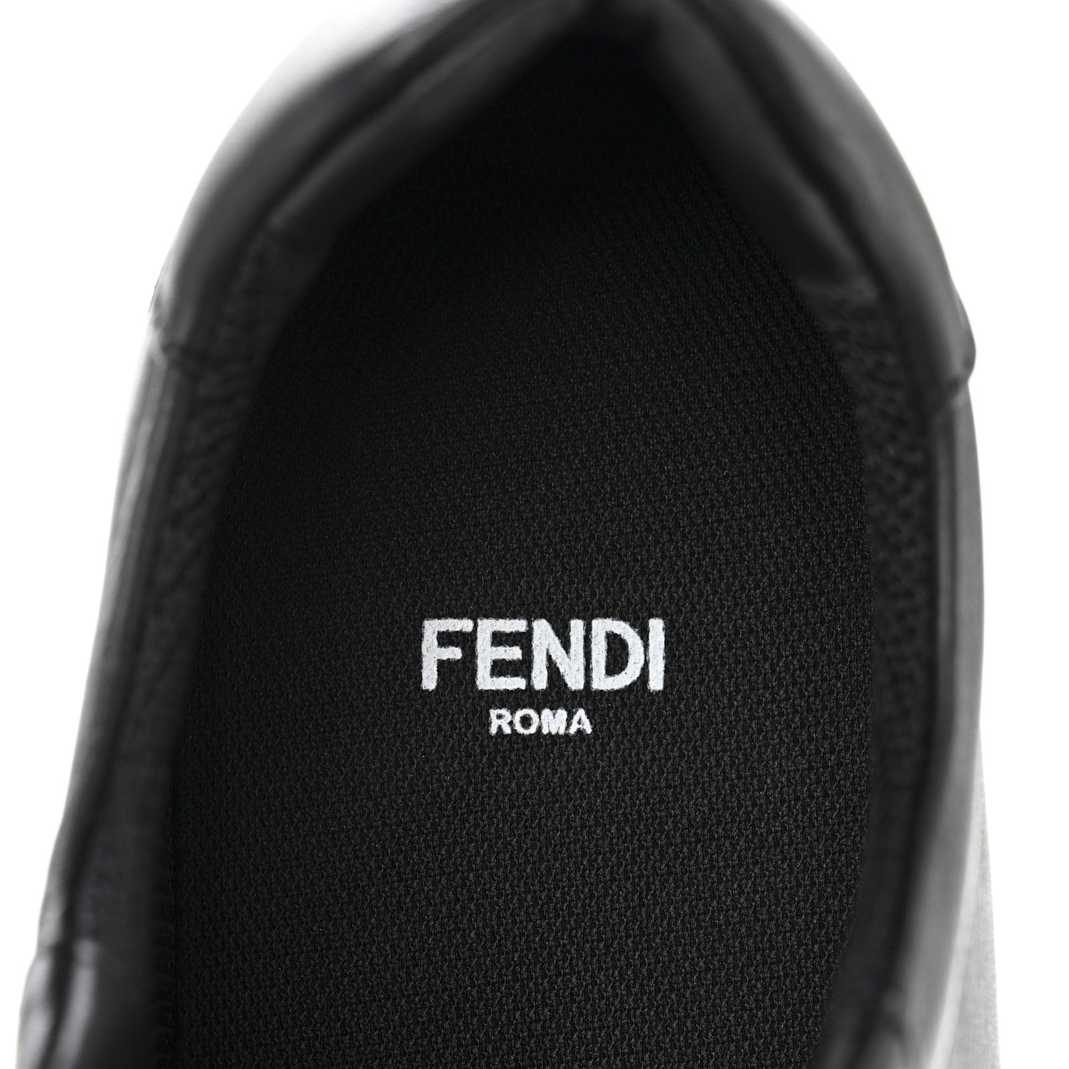 Fendi Vitello Karligraphy Embossed Low Top Sneakers 38 Black 8 of 9