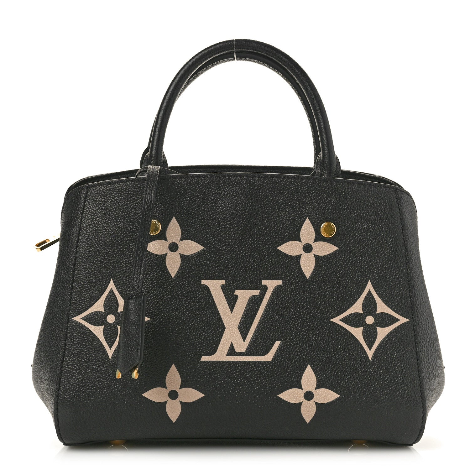 Louis Vuitton Empreinte Monogram Giant Montaigne BB Black Beige 1 of 9