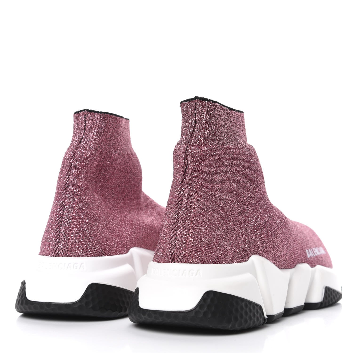 Balenciaga Laminated Knit Bi-Color Sole Womens Speed Sneakers 36 Pink White Black 4 of 11
