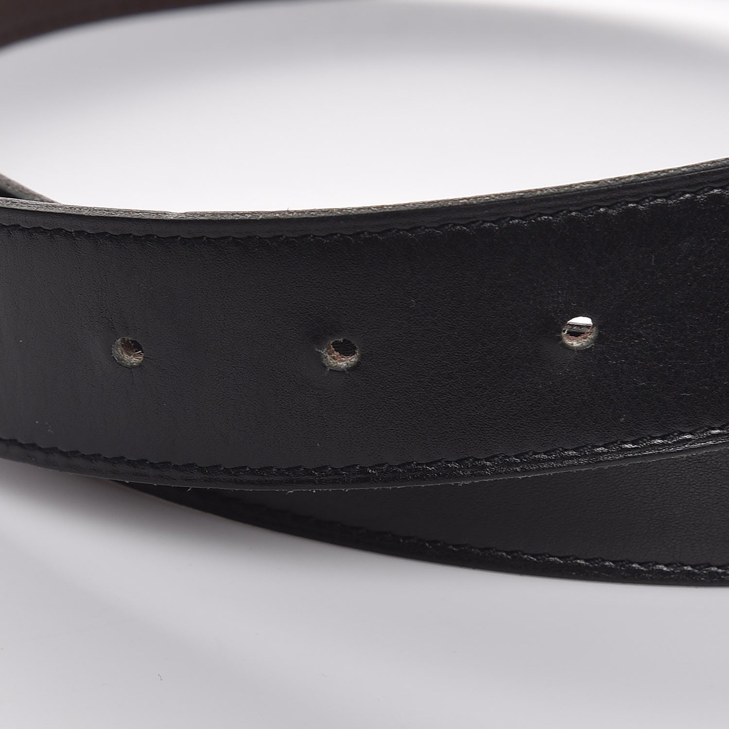Hermes Box Togo 32mm Belt Strap 80 Black Chocolate 2 of 5