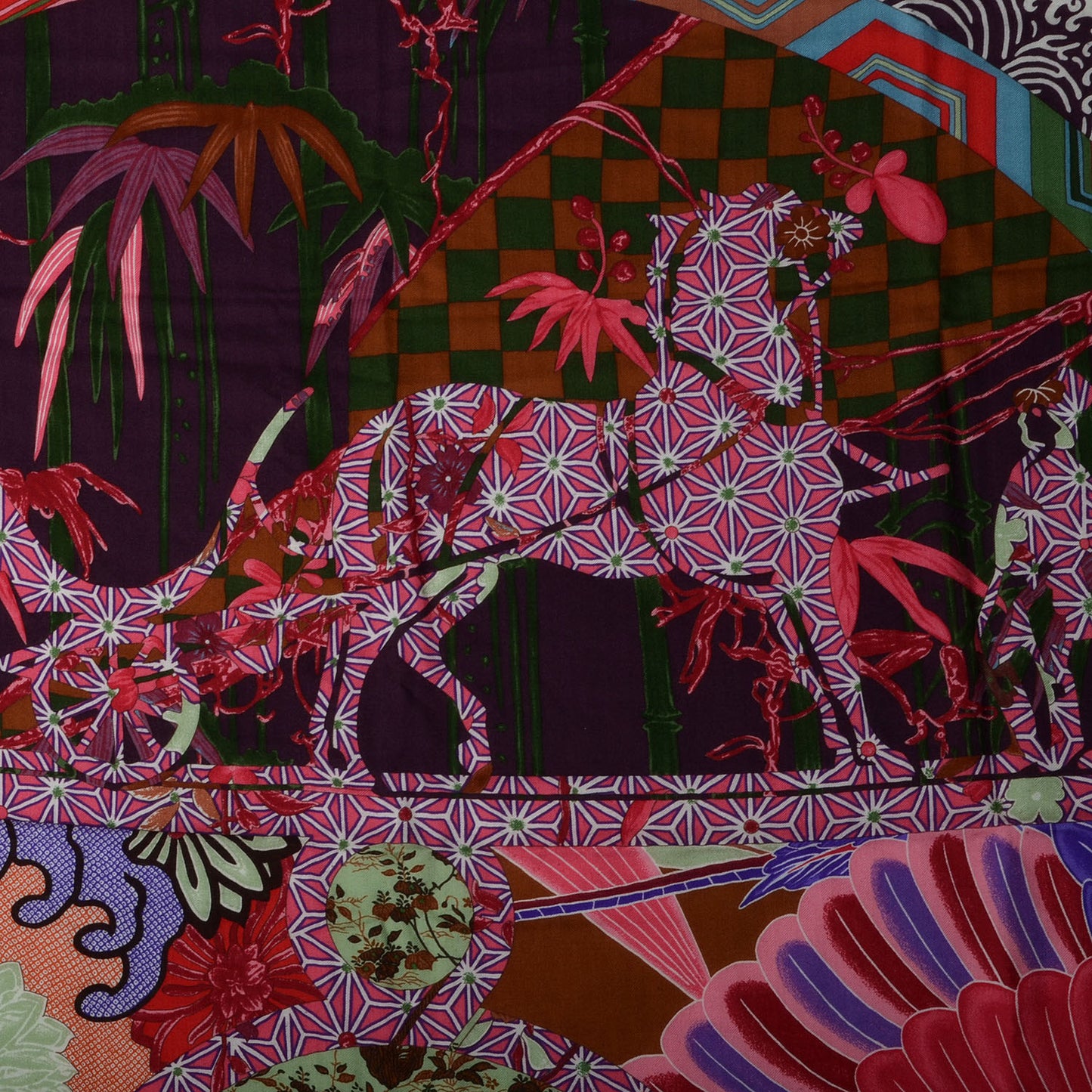 Cashmere Silk Ex Libris en Monogram Kimonos Shawl GM 140