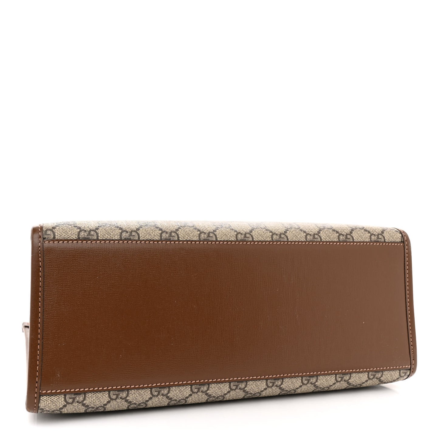 GG Supreme Monogram Azalea Calfskin Small Retro Interlocking G Tote Bag Beige Ebony Brown Sugar