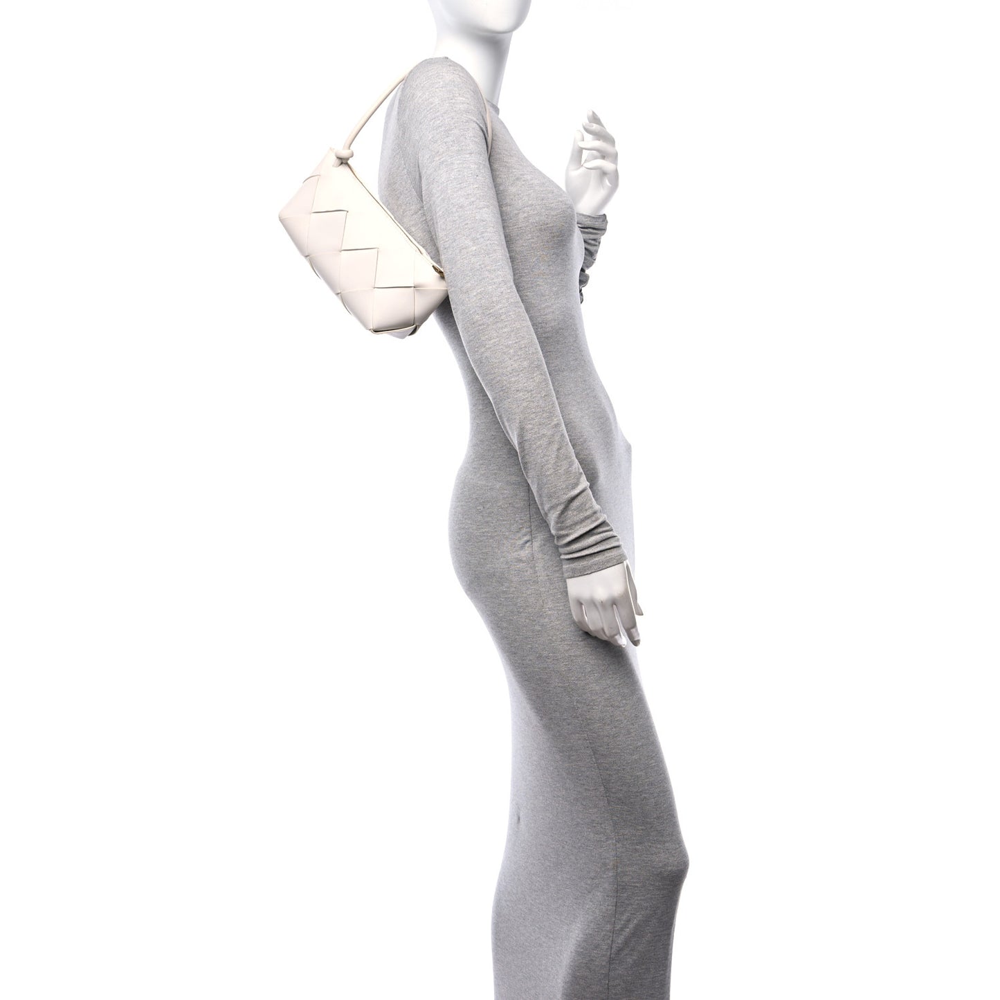 Nappa Maxi Intreccio Exploded Shoulder Bag Chalk